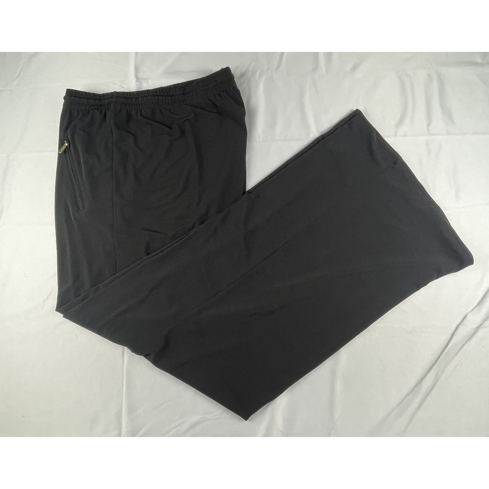 Calvin Klein Women's BLACK Pants Sz L Lose Fit Elastic Tie Waist Lightweight